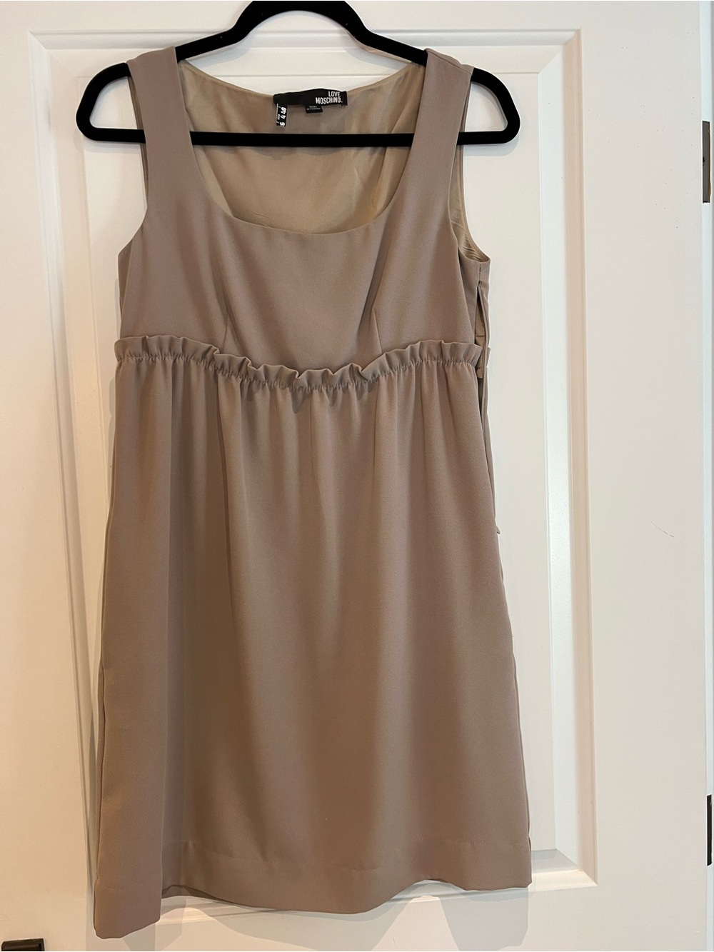 Love Moschino Taupe Scoop-Neck Sleeveless Mini Dress